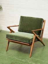 Load image into Gallery viewer, Ziggy Walnut Lounge Chair in Green
