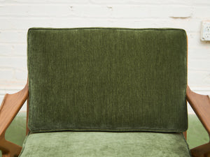 Ziggy Walnut Lounge Chair in Green