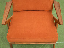 Load image into Gallery viewer, Ziggy Walnut Lounge Chair in Orange Corduroy
