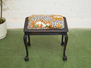 A George III Style Black Lacquered Stool