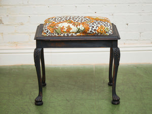 A George III Style Black Lacquered Stool
