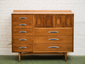 Broyhill Premier Sculptra Magna Mid Century 8 Drawer Highboy Dresser