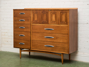 Broyhill Premier Sculptra Magna Mid Century 8 Drawer Highboy Dresser
