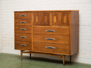 Broyhill Premier Sculptra Magna Mid Century 8 Drawer Highboy Dresser