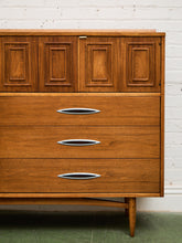 Load image into Gallery viewer, Broyhill Premier Sculptra Magna Mid Century 8 Drawer Highboy Dresser

