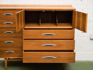 Broyhill Premier Sculptra Magna Mid Century 8 Drawer Highboy Dresser