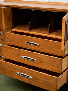 Broyhill Premier Sculptra Magna Mid Century 8 Drawer Highboy Dresser