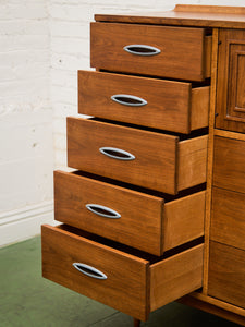 Broyhill Premier Sculptra Magna Mid Century 8 Drawer Highboy Dresser