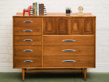 Load image into Gallery viewer, Broyhill Premier Sculptra Magna Mid Century 8 Drawer Highboy Dresser
