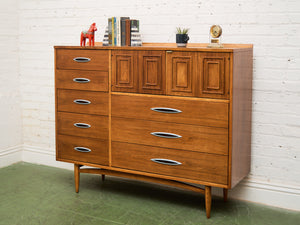 Broyhill Premier Sculptra Magna Mid Century 8 Drawer Highboy Dresser