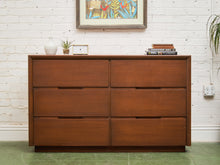 Load image into Gallery viewer, 6 Drawer Large Drawer Mid Century Dresser
