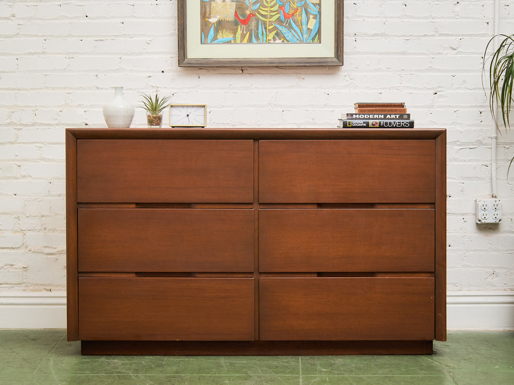 6 Drawer Large Drawer Mid Century Dresser