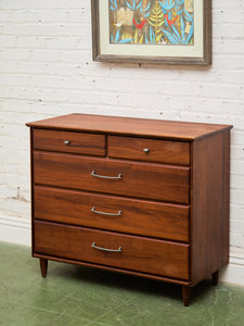 Mid Century Ace-Hi Solid Walnut Dresser Chest