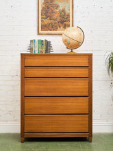 Load image into Gallery viewer, 5 Drawer Mahogany Highboy Dresser
