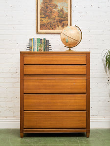5 Drawer Mahogany Highboy Dresser