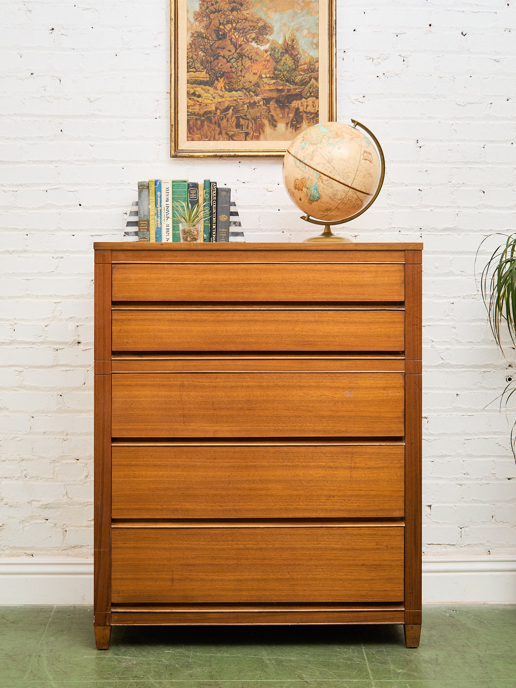 5 Drawer Mahogany Highboy Dresser