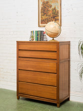 Load image into Gallery viewer, 5 Drawer Mahogany Highboy Dresser
