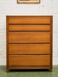 5 Drawer Mahogany Highboy Dresser