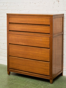 5 Drawer Mahogany Highboy Dresser