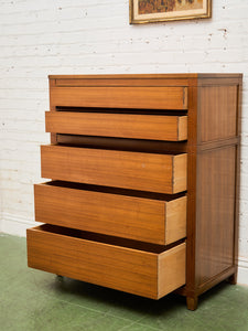 5 Drawer Mahogany Highboy Dresser