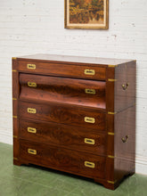 Load image into Gallery viewer, Late 19th English Walnut Georgian Chest of Drawers With Desk Pullout
