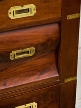 Load image into Gallery viewer, Late 19th English Walnut Georgian Chest of Drawers With Desk Pullout
