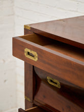 Load image into Gallery viewer, Late 19th English Walnut Georgian Chest of Drawers With Desk Pullout
