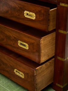 Late 19th English Walnut Georgian Chest of Drawers With Desk Pullout