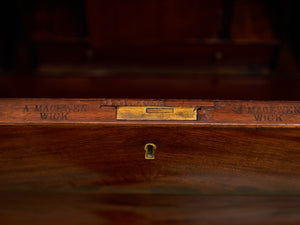 Late 19th English Walnut Georgian Chest of Drawers With Desk Pullout