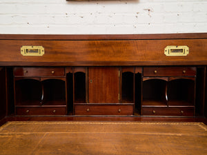 Late 19th English Walnut Georgian Chest of Drawers With Desk Pullout