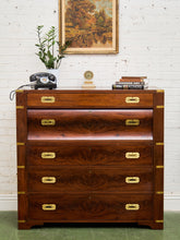 Load image into Gallery viewer, Late 19th English Walnut Georgian Chest of Drawers With Desk Pullout
