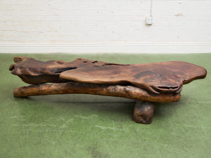 Monumental Wood Sculptural Coffee Table