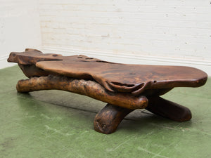 Monumental Wood Sculptural Coffee Table