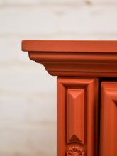 Load image into Gallery viewer, Hollywood Regency Spanish Revival Mid-Century Dresser and Poppy Orange Red
