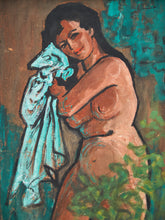 Load image into Gallery viewer, Modernist Figurative Expressionism After the Bath Painting
