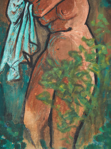 Modernist Figurative Expressionism After the Bath Painting