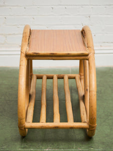 Pretzel Rattan Formica Side Table