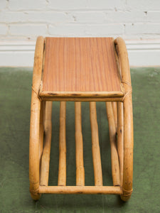 Pretzel Rattan Formica Side Table