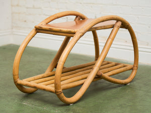 Pretzel Rattan Formica Side Table
