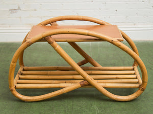 Pretzel Rattan Formica Side Table