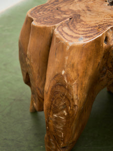 Organic Live-Edge Teak Root Coffee Table Sculptural Natural Form