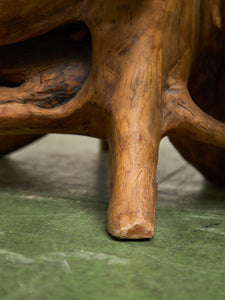 Organic Live-Edge Teak Root Coffee Table Sculptural Natural Form