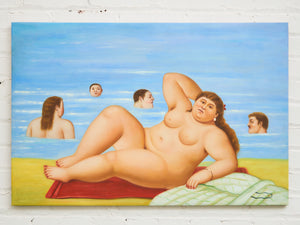 Fernando Botero Study Bather Oil Painting