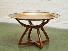 Load image into Gallery viewer, Mid-Century Round Brass Tray Coffee Table With Spider Leg Base

