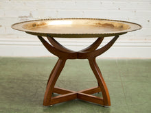 Load image into Gallery viewer, Mid-Century Round Brass Tray Coffee Table With Spider Leg Base
