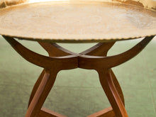 Load image into Gallery viewer, Mid-Century Round Brass Tray Coffee Table With Spider Leg Base
