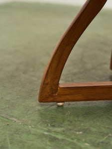 Mid-Century Round Brass Tray Coffee Table With Spider Leg Base