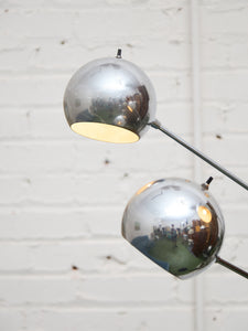 Iconic Robert Sonneman Chrome Eyeball Floor Lamp with 3 Adjustable Arms