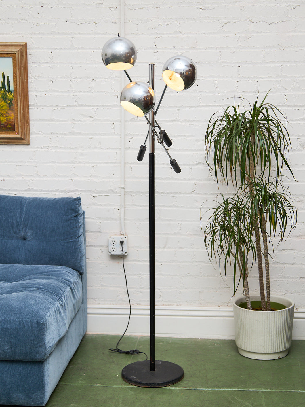 Iconic Robert Sonneman Chrome Eyeball Floor Lamp with 3 Adjustable Arms