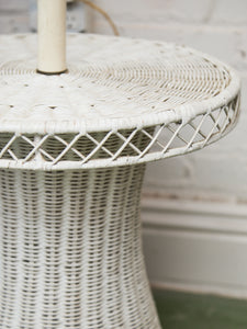 White Wicker Chic Cosmic Revival Floor Lamp